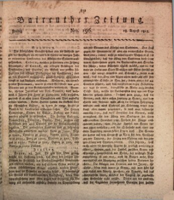 Bayreuther Zeitung Freitag 18. August 1815