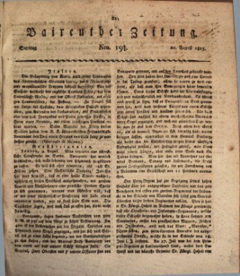 Bayreuther Zeitung Sonntag 20. August 1815