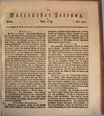 Bayreuther Zeitung Freitag 1. September 1815