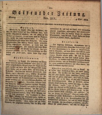 Bayreuther Zeitung Montag 4. September 1815