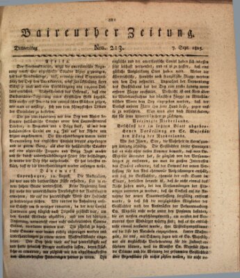 Bayreuther Zeitung Donnerstag 7. September 1815