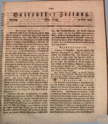 Bayreuther Zeitung Dienstag 19. September 1815