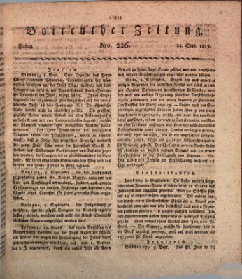 Bayreuther Zeitung Freitag 22. September 1815