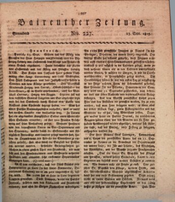 Bayreuther Zeitung Samstag 23. September 1815