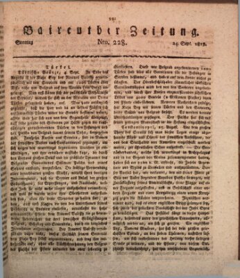 Bayreuther Zeitung Sonntag 24. September 1815