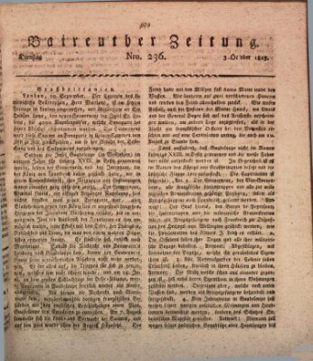 Bayreuther Zeitung Dienstag 3. Oktober 1815