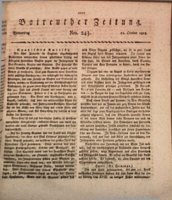 Bayreuther Zeitung Donnerstag 12. Oktober 1815