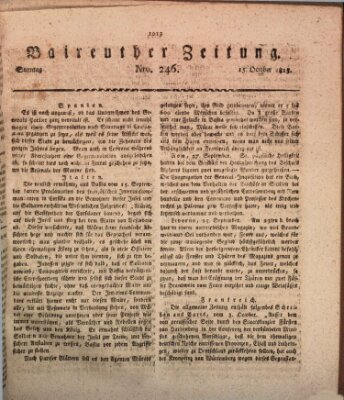 Bayreuther Zeitung Sonntag 15. Oktober 1815