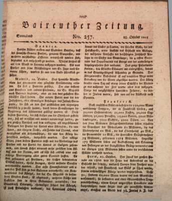 Bayreuther Zeitung Samstag 28. Oktober 1815