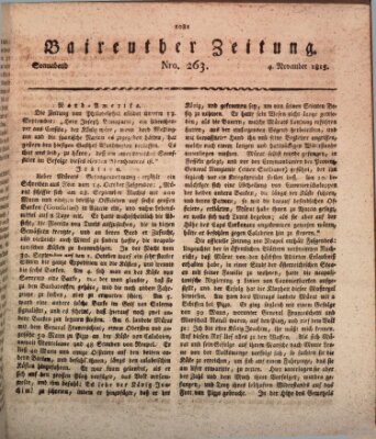 Bayreuther Zeitung Samstag 4. November 1815