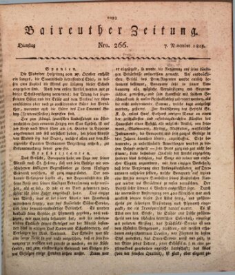 Bayreuther Zeitung Dienstag 7. November 1815