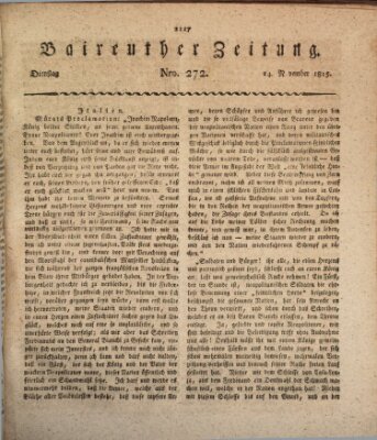 Bayreuther Zeitung Dienstag 14. November 1815