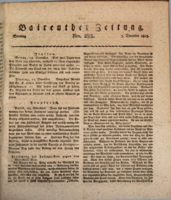 Bayreuther Zeitung Sonntag 3. Dezember 1815