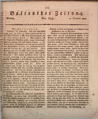 Bayreuther Zeitung Sonntag 10. Dezember 1815