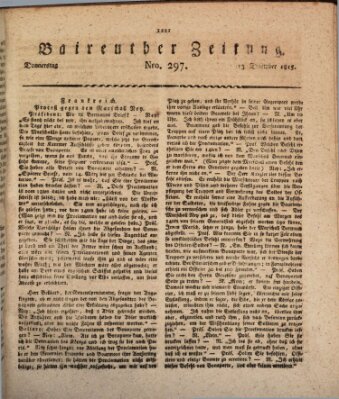 Bayreuther Zeitung Mittwoch 13. Dezember 1815