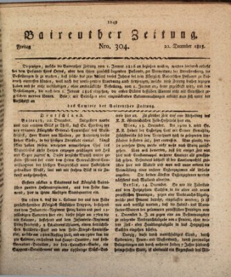 Bayreuther Zeitung Freitag 22. Dezember 1815