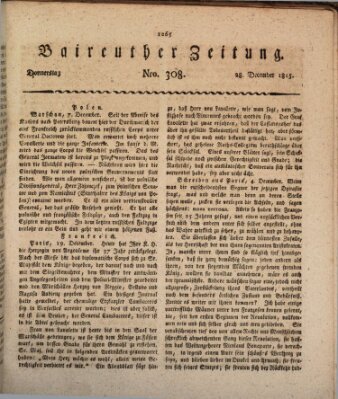 Bayreuther Zeitung Donnerstag 28. Dezember 1815