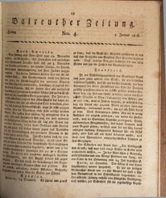 Bayreuther Zeitung Freitag 5. Januar 1816