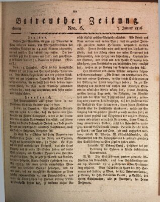 Bayreuther Zeitung Sonntag 7. Januar 1816