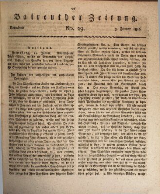 Bayreuther Zeitung Samstag 3. Februar 1816