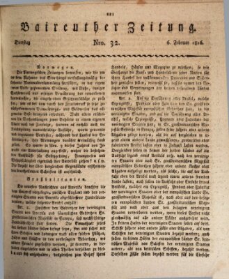 Bayreuther Zeitung Dienstag 6. Februar 1816