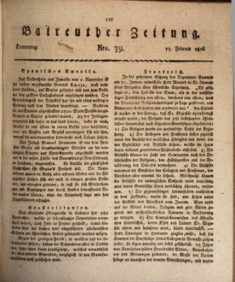 Bayreuther Zeitung Donnerstag 15. Februar 1816