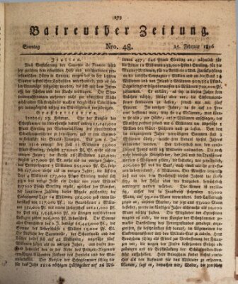 Bayreuther Zeitung Sonntag 25. Februar 1816