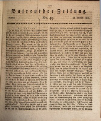 Bayreuther Zeitung Montag 26. Februar 1816