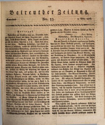 Bayreuther Zeitung Samstag 2. März 1816