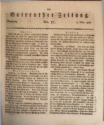 Bayreuther Zeitung Donnerstag 7. März 1816