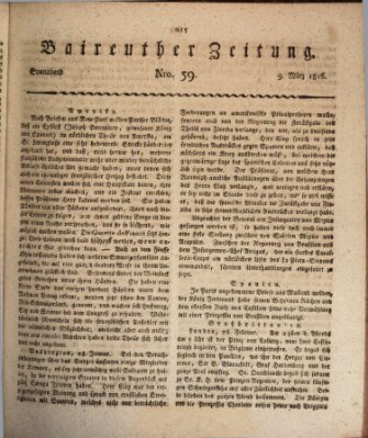 Bayreuther Zeitung Samstag 9. März 1816