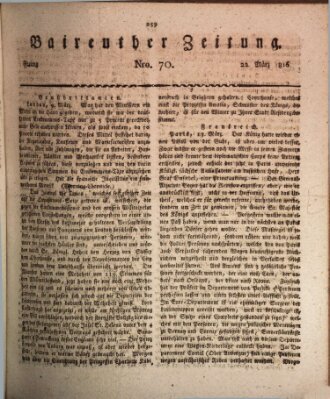 Bayreuther Zeitung Freitag 22. März 1816