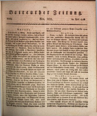 Bayreuther Zeitung Montag 29. April 1816