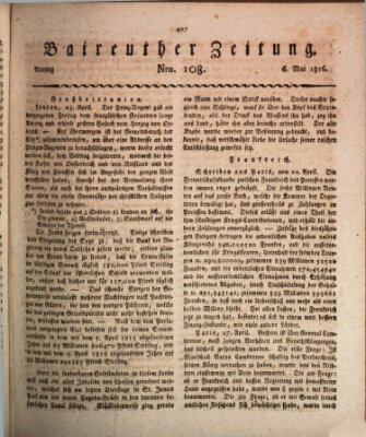 Bayreuther Zeitung Montag 6. Mai 1816