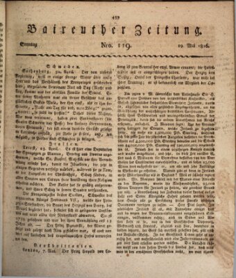 Bayreuther Zeitung Sonntag 19. Mai 1816