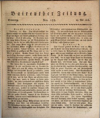 Bayreuther Zeitung Donnerstag 23. Mai 1816