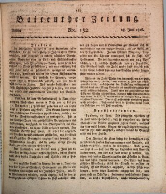 Bayreuther Zeitung Freitag 28. Juni 1816