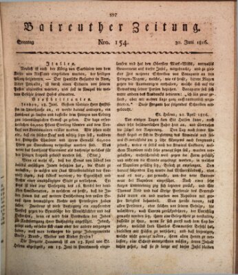 Bayreuther Zeitung Sonntag 30. Juni 1816