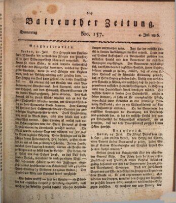 Bayreuther Zeitung Donnerstag 4. Juli 1816