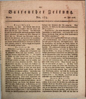 Bayreuther Zeitung Montag 22. Juli 1816