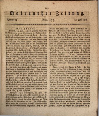 Bayreuther Zeitung Donnerstag 25. Juli 1816