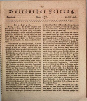 Bayreuther Zeitung Samstag 27. Juli 1816