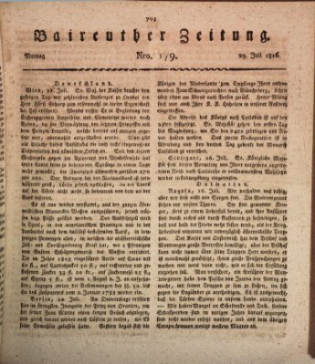 Bayreuther Zeitung Montag 29. Juli 1816