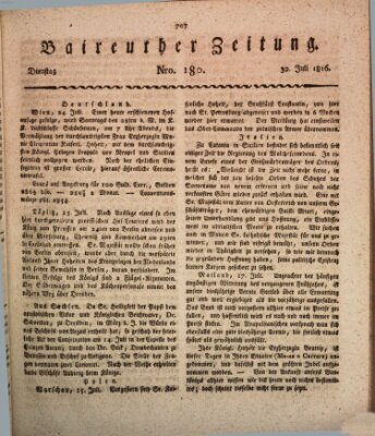 Bayreuther Zeitung Dienstag 30. Juli 1816
