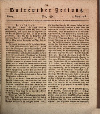 Bayreuther Zeitung Montag 5. August 1816