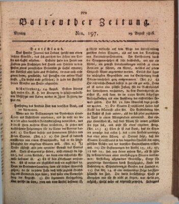 Bayreuther Zeitung Montag 19. August 1816