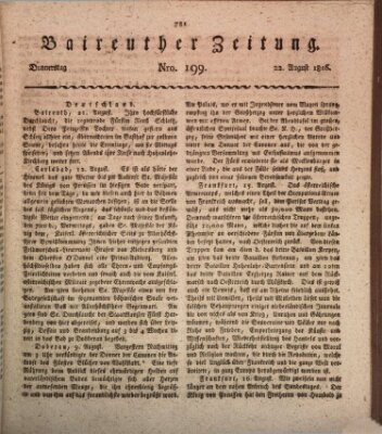 Bayreuther Zeitung Donnerstag 22. August 1816