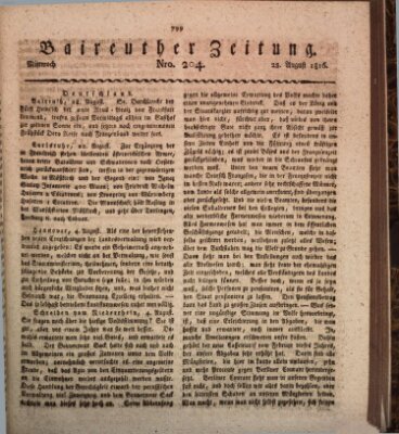 Bayreuther Zeitung Mittwoch 28. August 1816