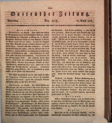 Bayreuther Zeitung Donnerstag 29. August 1816