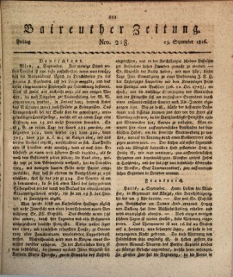 Bayreuther Zeitung Freitag 13. September 1816